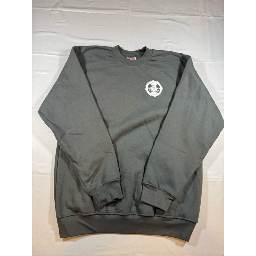 Bayside IAM Union Sweatshirt Mens Large Gray Crewneck Machinists USA Made Heavy